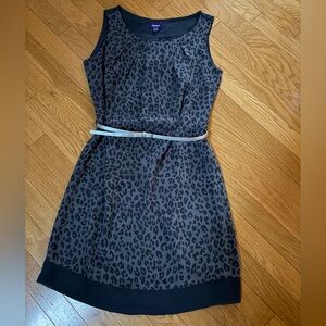 Mexx Black and Charcoal Leopard Print Sleeveless Mini Dress